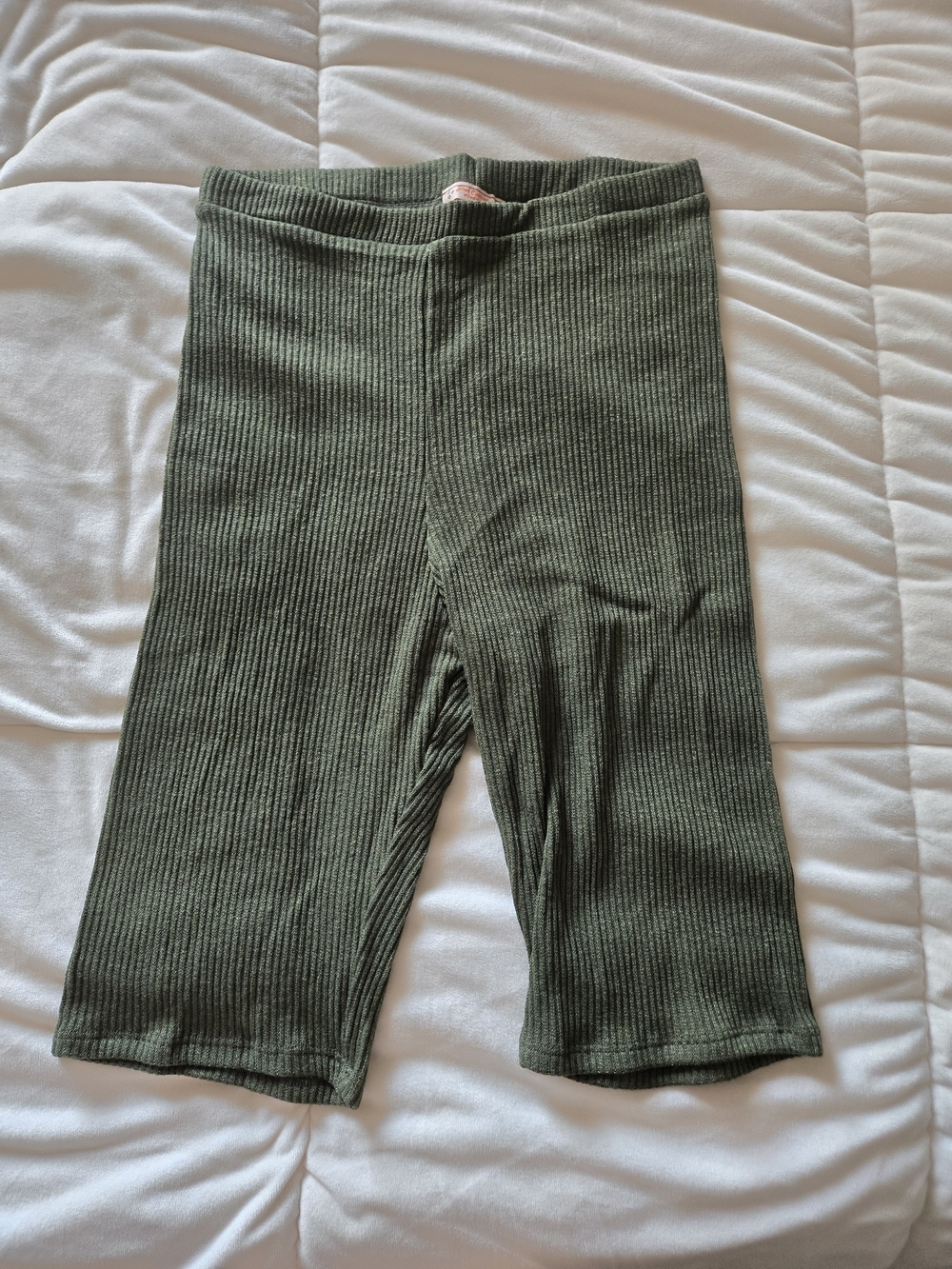 Women’s Olive Green Ribbed Bike Shorts